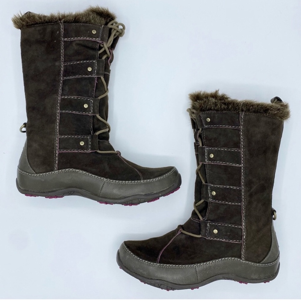 The North Face Brown Abby IV Waterproof Suede Leather Boots Size 5